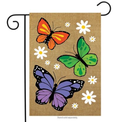 Butterfly Trio Burlap Garden Flag - g00658