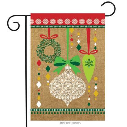 Christmas Ornaments Burlap Garden Flag -g00567