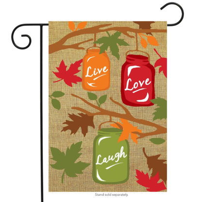 Fall Mason Jars Burlap Garden Flag -g00563