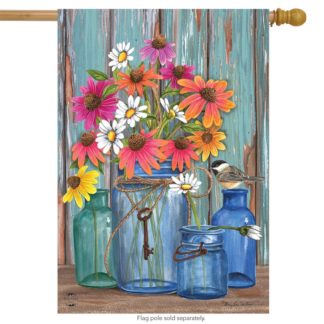 Farm Fresh Flowers House Flag -h00639