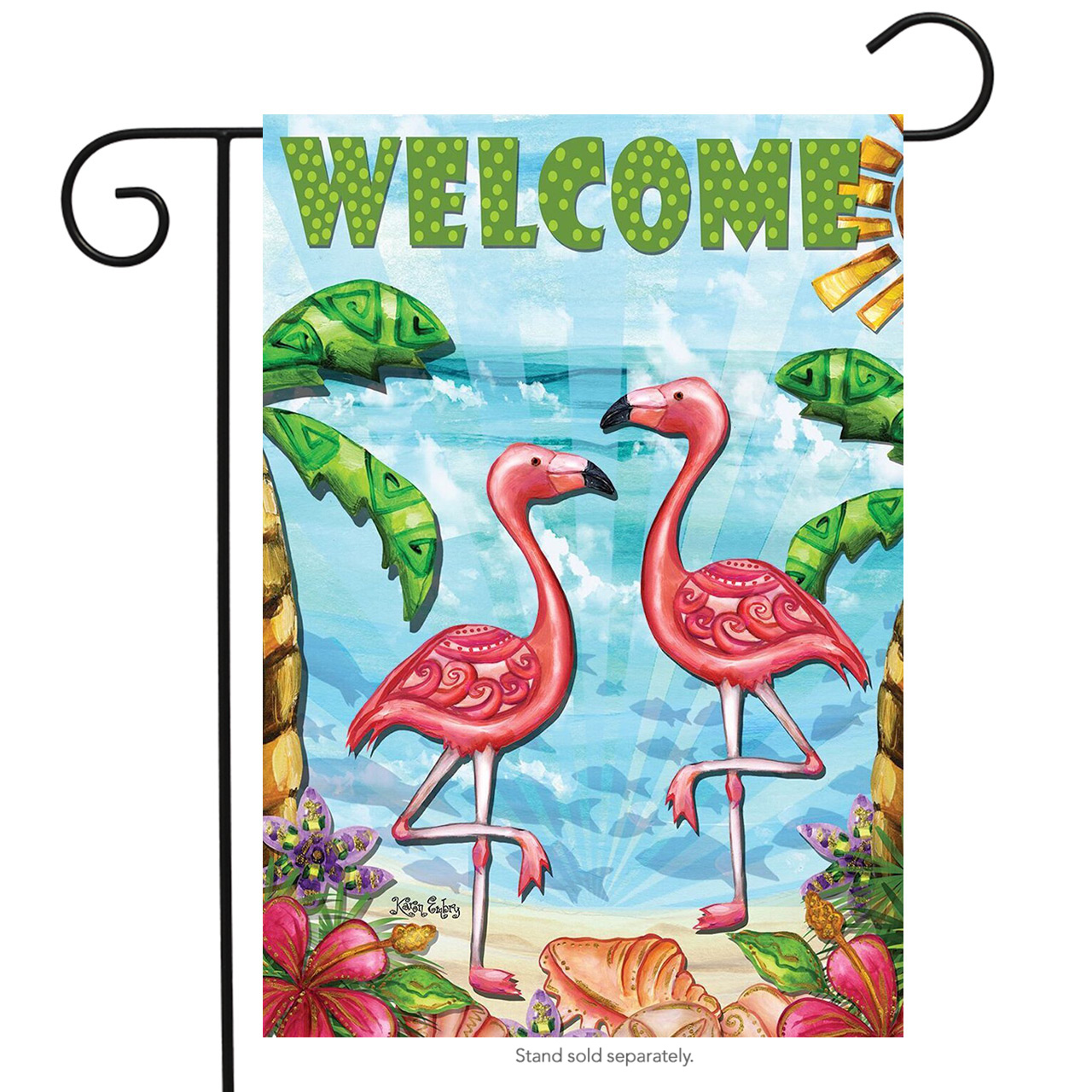 Flamingo Beach Garden Flag 323 Favorite Flags
