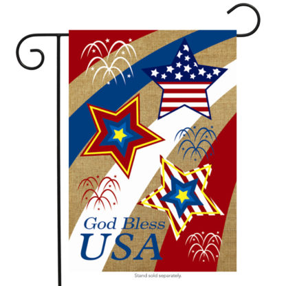 God Bless USA Burlap Garden Flag -g00288