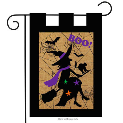 Halloween Witch Burlap Garden Flag -g00280