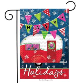 Happy Holidays Camper Garden Flag -g00693