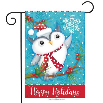 Happy Holidays Owl Garden Flag -00692