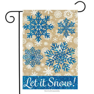 Let It Snow Burlap Garden Flag -g00565