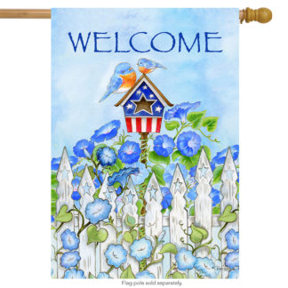 Patriotic Birdhouse Garden Flag -g00048