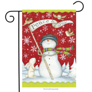 Peace and Joy Garden Flag (snowman) - g00252