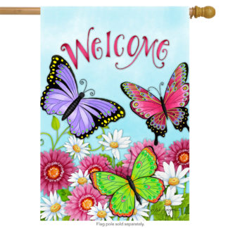 Welcome Butterfly House Flag - h00034