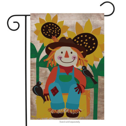 Welcome Scarecrow Burlap Garden Flag - g00559