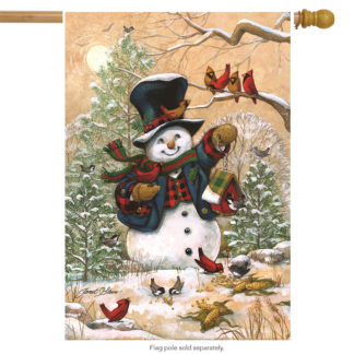 Winter Friends House Flag (Snowman) - h00089