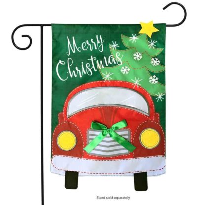 Christmas Truck Applique Garden Flag -g00747