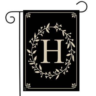 Classic Monogram Letter H Garden Flag -g00840-H