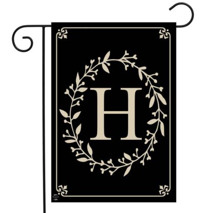 Classic Monogram Letter H Garden Flag -g00840-H