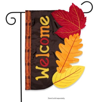 Fall Leaves Applique Garden Flag -g00737