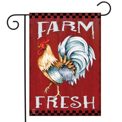 Farm Fresh Rooster Garden Flag -g00818