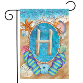 Summer Monogram Letter H Garden Flag -g00838-H