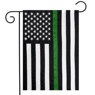 Thin Green Line Embroidered Garden Flag -g00867