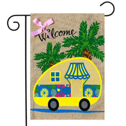 Tropical Camper Burlap Garden Flag -g00865