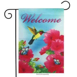 Welcome Hummingbird Garden Flag - g00659