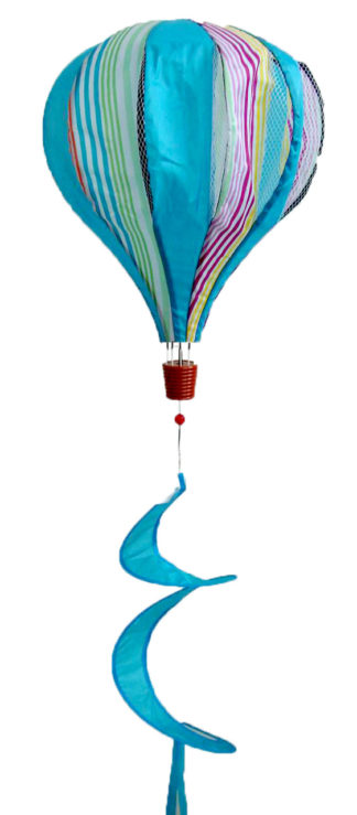 Blue Striped Deluxe Hot Air Balloon Wind Twister -w00039