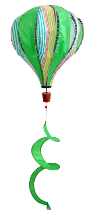 Green Striped Deluxe Hot Air Balloon Wind Twister -w38